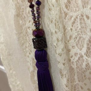Purple Necklace w fringe